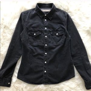 Asos design black denim shirt (US 6)